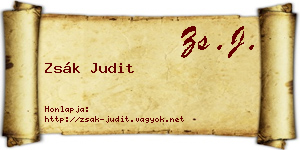 Zsák Judit névjegykártya